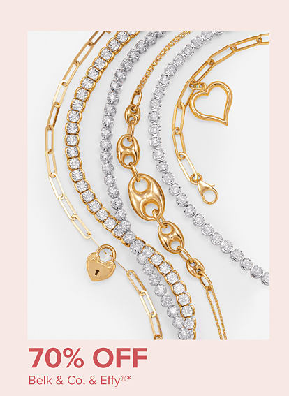 Assortment of gold and silver chain necklaces. 70% off Belk and Co and Effy.