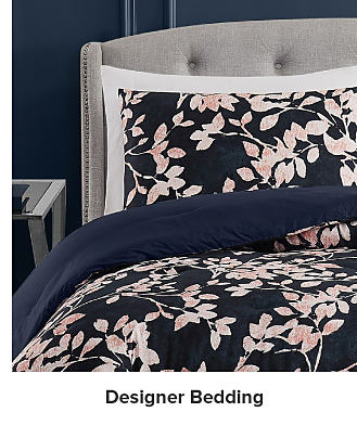 A blue floral bedding set. Shop designer bedding.