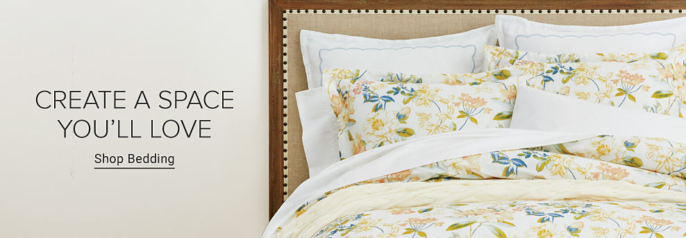 A floral bedding set. Create a space you'll love. Shop bedding.
