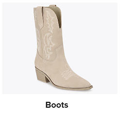 An image of a cowboy boot. Shop boots.