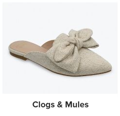 An image of a mule style shoe. Shop clogs and mules.