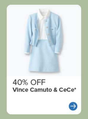 A blue skirt and blazer. 40% off Vince Camuto and CeCe.