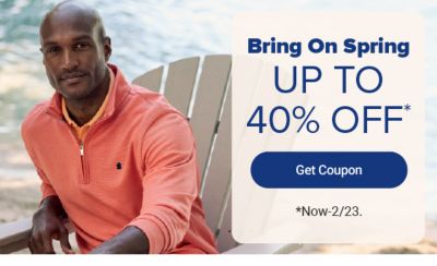 Bring on spring. Up to 40% off Get Coupon. Now until february 23rd.