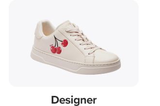 Image of a designer sneaker. Designer.