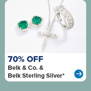 Assorted jewelry. 70% off Belk and Co. and Belk Sterling Silver.