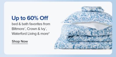 Up to 60% off bed and bath favorite from Biltmore, Crown and Ivy, Waterford Living and more. Shop now. A blue floral print bedspread.