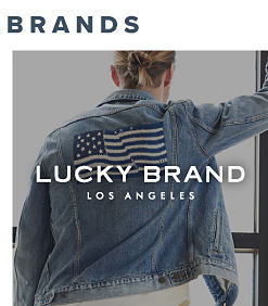 Redefine your denim with our top brands. Images of men and women wearing denim with logos. Shop Lucky Brand.