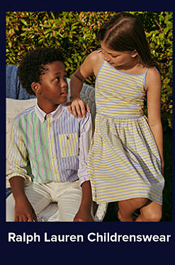 An image of a boy and girl in Ralph Lauren clothing. Shop Ralph Lauren Childrenswear. 