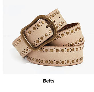 A beige belt. Shop belts.