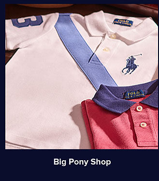 A pink polo shirt. Shop Big Pony Shop.