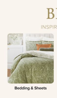 A bedding set in green. Shop bedding and sheets.