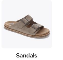 A beige sandal. Shop sandals.