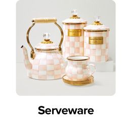 Various containers, a cup and teapot. Shop serveware. 