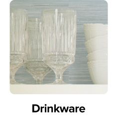 Various glasses. Shop drinkware. 