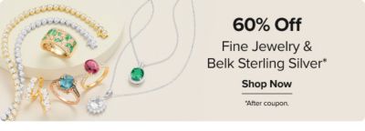 Various jewelry. 60% off fine jewelry and Belk Sterling Silver. Shop now. After coupon.