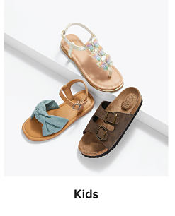An image of kids' sandals. Shop kids. 