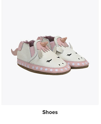 A set of unicorn shoes. Shop shoes.