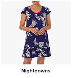 An image of a woman wearing a nightgown. Shop nightgowns.
