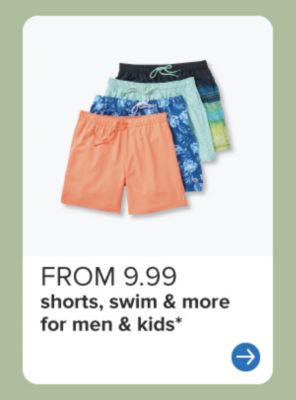 Four pairs of men's swim trunks. From 9.99 shorts, swim and more for men and kids.