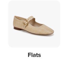 A tan flat shoe. Shop flats.