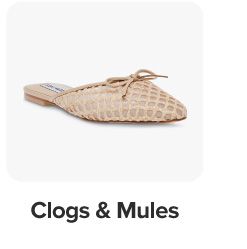 A slip on flat shoe. Shop clogs and mules.