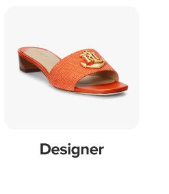 An orange shoe. Shop designer.