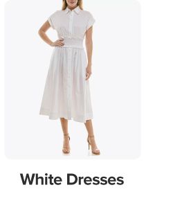 Shop white dresses.