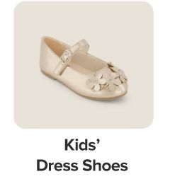 A girls' gold dress shoe. Shop kids' dress shoes.