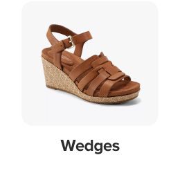 An image of a wedge sandal. Wedges. 