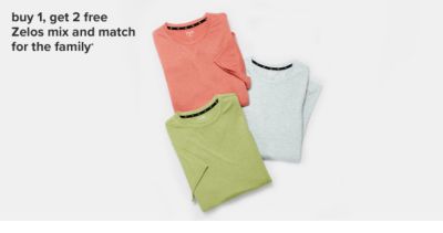 Buy 1, get 2 free Zelos for men, women & kids.
