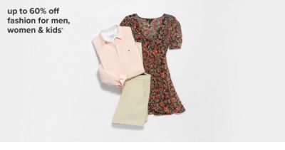 Up to 60% off fashion for the family.