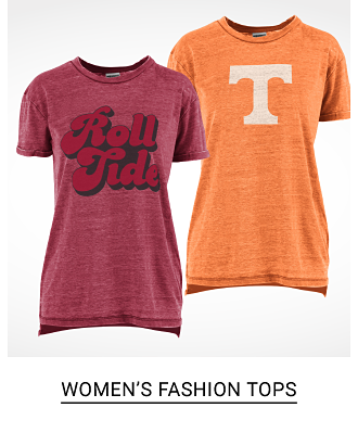 Two team logo tee shirts. Shop women's fashion tops.