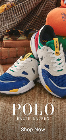 Polo Ralph Lauren. Shop now. Image of multicolored sneakers.