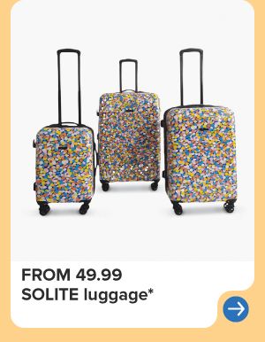Three rolling suitcases. 60% off Solite luggage.