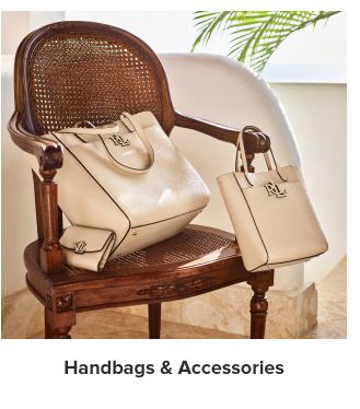 An image of handbags on a chair. Handbags and accessories. 