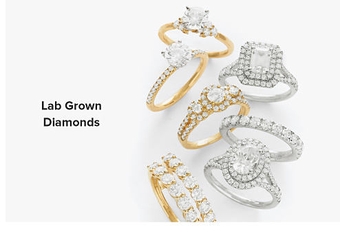 Image of various rings. Shop lab grown diamonds