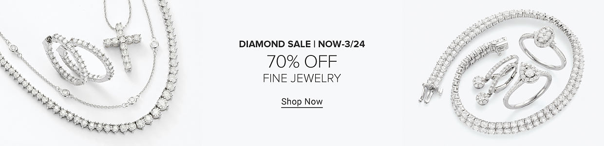 Diamond jewelry, including rings, earrings, pendants and bracelets. Diamond sale, now through March 24. 70% off fine jewelry. Shop now.