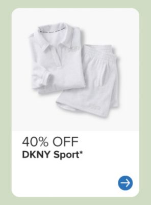 A white top and active skirt. 40% off DKNY sport.