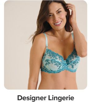 An image of a woman wearing a designer bra. Designer lingerie.