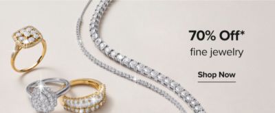 70% off fine jewelry. Shop now. Various pieces of jewelry.
