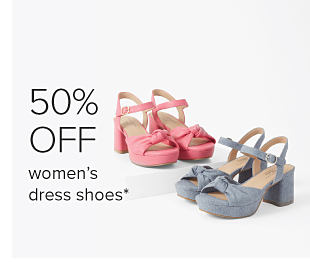 Two pairs of women's dress shoes. 50% off women's dress shoes.
