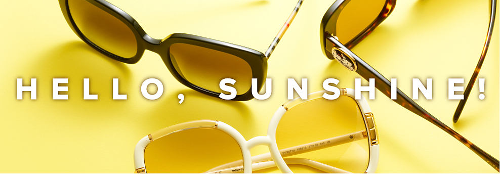An image of three pairs of sunglasses. Hello, sunshine!