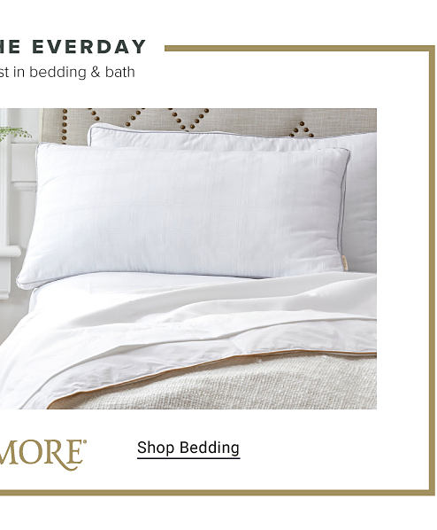 A white bedding set. Shop bedding. 