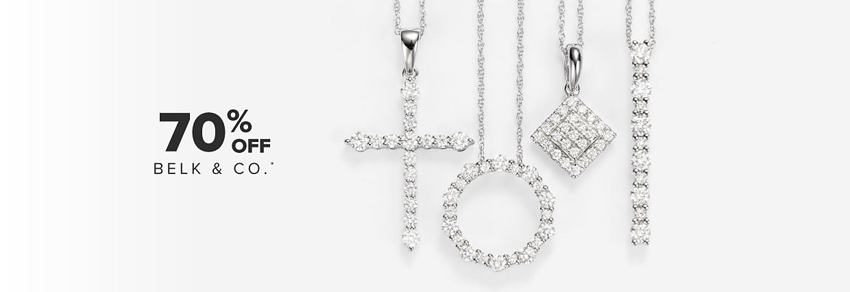 Image of 4 diamond necklaces with different charms. 70% off Belk and Co.