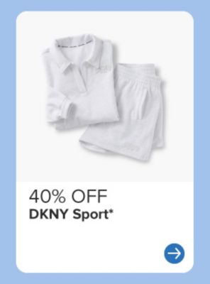 A white top and active skirt. 40% off DKNY Sport.