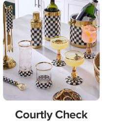 Checkered drinkware. Shop Courtly Check.