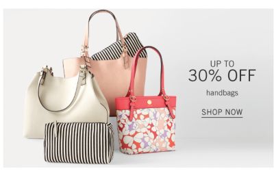 An assortment of handbags in a variety of colors, prints & styles. Up to 30% off handbags. Shop now.