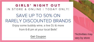 Online excluisive. Today's coupon. Ends 3/20. Up to 50% off select brands.