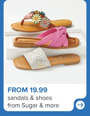 Three women's sandals. From 19.99 sandals and shoes from Sugar and more.