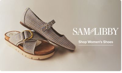 An image of two pairs of shoes. Sam and Libby. Shop womens shoes.